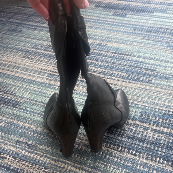 Frye Black Leather Heeled Boots - Picture 6 of 6